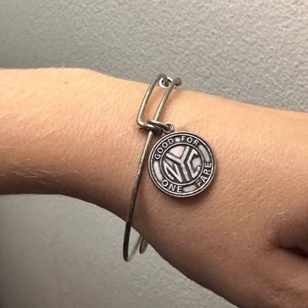 Alex and Ani NYC Subway Token Expandable Bangle Bracelet Rafaelian Silver NY